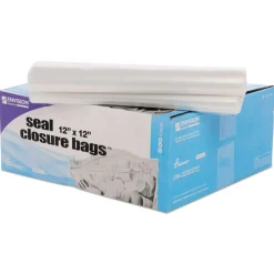 Online 2 mil 12 in. x 12 in. Seal Closure Bags - Clear (500/Carton) Trash & Waste Bins