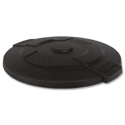 Sale Utility Trash Can Lid for 44 gal Trash Can, 24.88-in Diameter x 3-in, Black Trash & Waste Bins