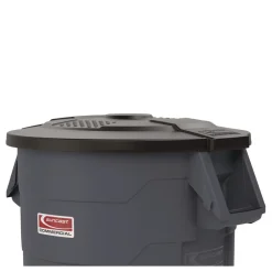Sale Utility Trash Can Lid for 44 gal Trash Can, 24.88-in Diameter x 3-in, Black Trash & Waste Bins