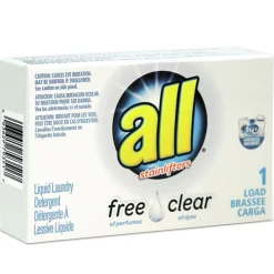 Free Clear HE 1.6 oz Vend-Box Liquid Laundry Detergent - Unscented (100/Carton) Cleaning & Janitorial Supplies