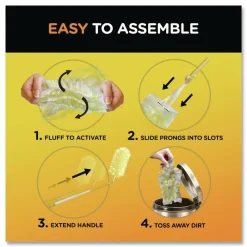Clearance 6 in. Handle Heavy Duty Dusters Starter Kit with Two Disposable Dusters (1-Kit) Cleaning & Janitorial Supplies