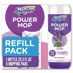 25.3 oz PowerMop Cleaning Solution and Pads Refill Pack - Lavender (4/Carton) Cleaning & Janitorial Supplies