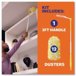 New Heavy Duty 1 Handle with 12 Duster Refills Starter Kit (1 Kit/Carton) Cleaning & Janitorial Supplies