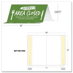 New BeSafe 8 in. x 3.87 in. Messaging Table Top Tent Card - Green (100/Carton) Floor Signs