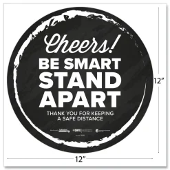 New BeSafe Messaging 12 in. Floor Decals - Black/White (60/Carton) Floor Signs
