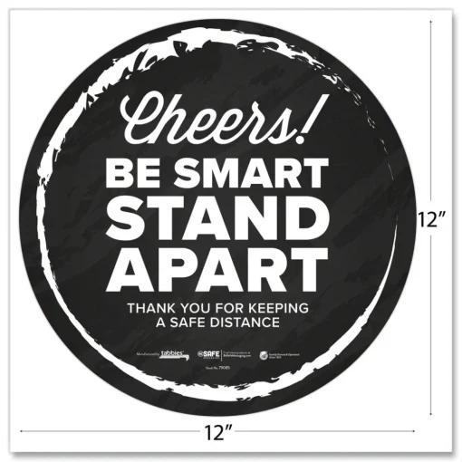 New BeSafe Messaging 12 in. Floor Decals - Black/White (60/Carton) Floor Signs