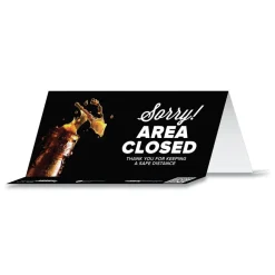 Online BeSafe Messaging 8 in. x 3.87 in. Table Top Tent Card - Black (10/Pack) Floor Signs
