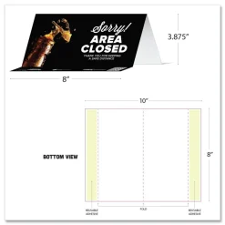 Online BeSafe Messaging 8 in. x 3.87 in. Table Top Tent Card - Black (10/Pack) Floor Signs