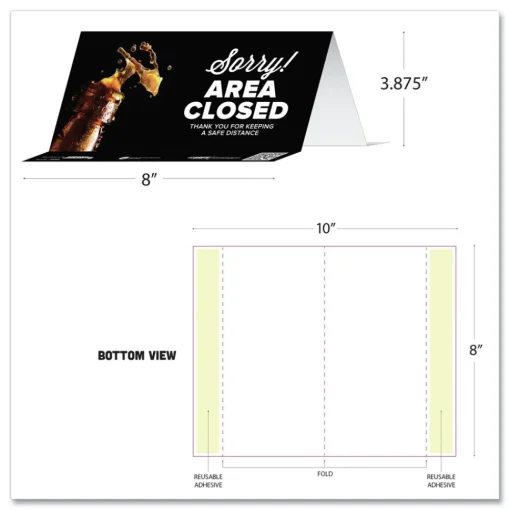 Online BeSafe Messaging 8 in. x 3.87 in. Table Top Tent Card - Black (10/Pack) Floor Signs