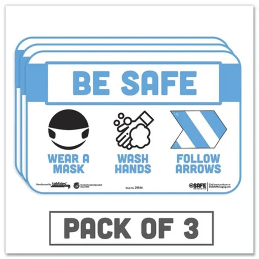 BeSafe Messaging 9 in. x 6 in. Education Wall Signs - Blue/White (3/Pack) Floor Signs