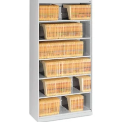 Hot 36 in. x 16.5 in. x 63.5 in. 6 Legal/Letter File Shelves Fixed Shelf Enclosed-Format Lateral File for End-Tab Folders - Light Gray Office Furniture & Lighting