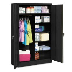 New 48 in. x 24 in. x 78 in. Jumbo Combination Steel Storage Cabinet - Black Office Furniture & Lighting
