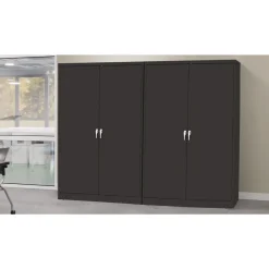 New 48 in. x 24 in. x 78 in. Jumbo Combination Steel Storage Cabinet - Black Office Furniture & Lighting