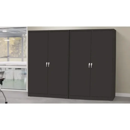 New 48 in. x 24 in. x 78 in. Jumbo Combination Steel Storage Cabinet - Black Office Furniture & Lighting