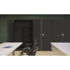 New 48 in. x 24 in. x 78 in. Jumbo Combination Steel Storage Cabinet - Black Office Furniture & Lighting