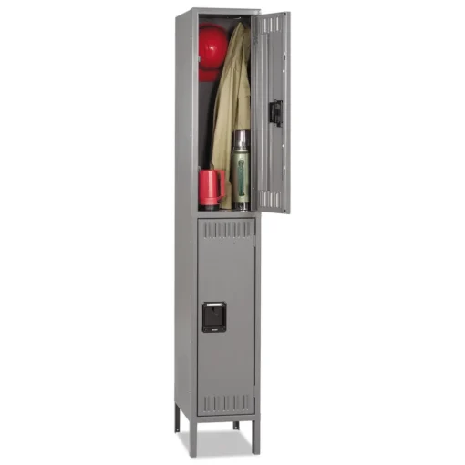 Outlet 12 in. x 18 in. x 78 in. Single Stack Double Tier Locker with Legs - Medium Gray Office Furniture & Lighting