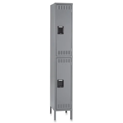 Outlet 12 in. x 18 in. x 78 in. Single Stack Double Tier Locker with Legs - Medium Gray Office Furniture & Lighting