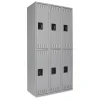 New 36 in. x 18 in. x 72 in. Triple Stack Double Tier Locker - Medium Gray Office Furniture & Lighting