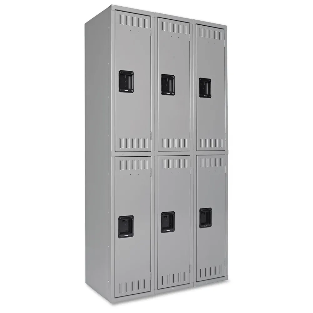 New 36 in. x 18 in. x 72 in. Triple Stack Double Tier Locker - Medium Gray Office Furniture & Lighting
