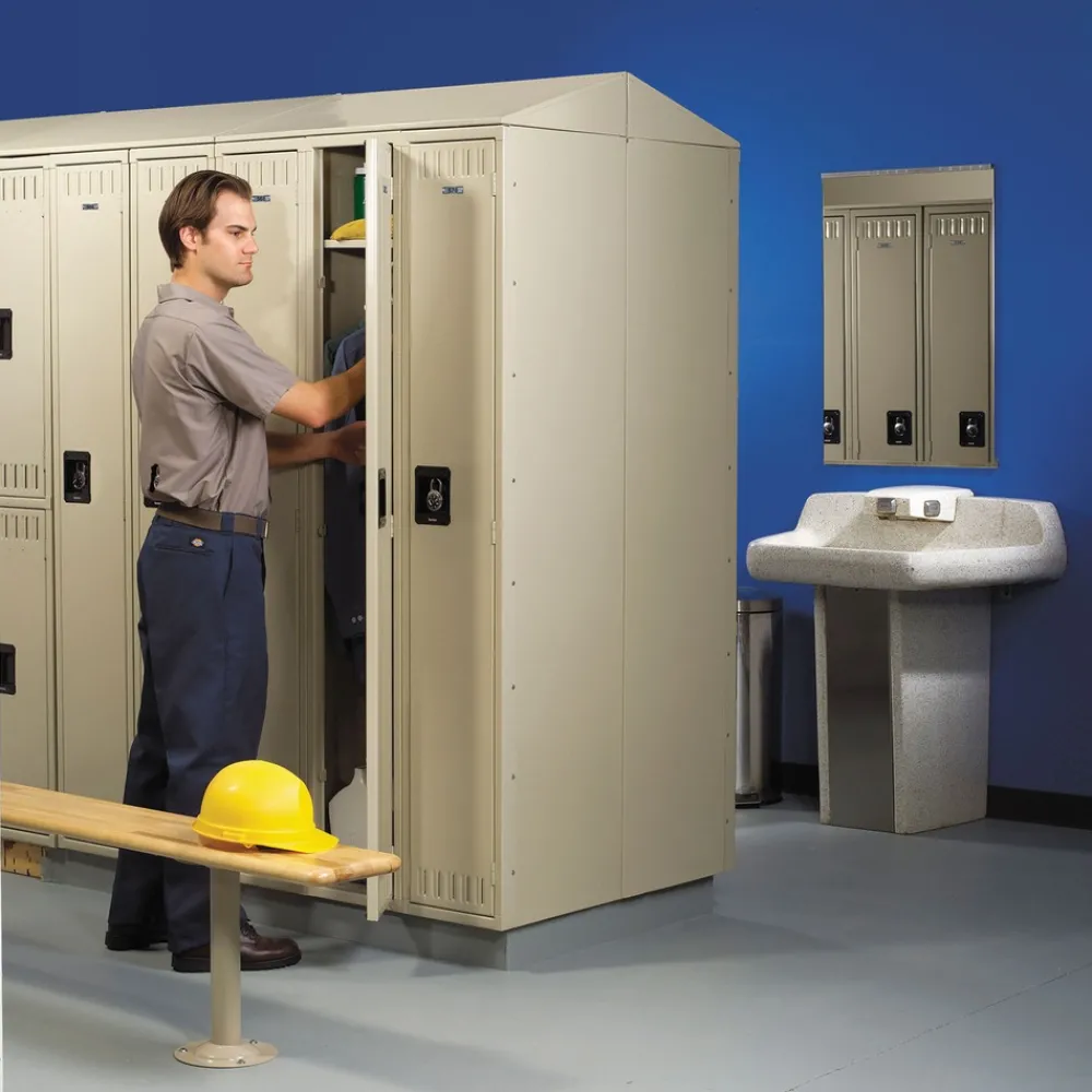 New 36 in. x 18 in. x 72 in. Triple Stack Double Tier Locker - Medium Gray Office Furniture & Lighting