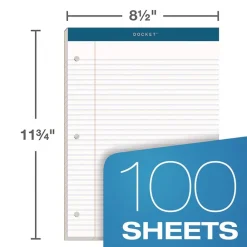 Sale 8.5 in. x 11.75 in. Double Docket Pads with Extra Sturdy Back - White (100-Sheets/Pad) Cleaning & Janitorial Supplies