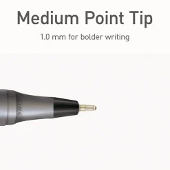 Clearance PENTONIC Medium 1 millimeter Stick Ballpoint Pen - Black Ink/Charcoal Gray Barrel (25/Pack) Pens, Pencils & Markers
