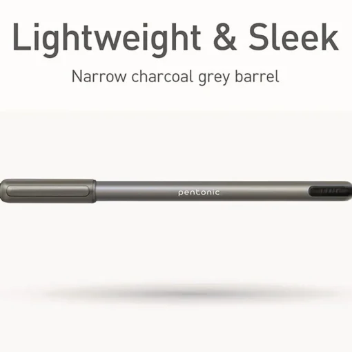 Clearance PENTONIC Medium 1 millimeter Stick Ballpoint Pen - Black Ink/Charcoal Gray Barrel (25/Pack) Pens, Pencils & Markers