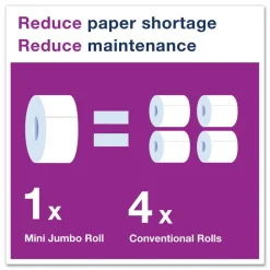 New 12013903 3.48 in. x 1200 ft. Septic Safe 1-Ply Advanced Bath Tissue - Jumbo, White (12/Carton) Paper & Dispensers