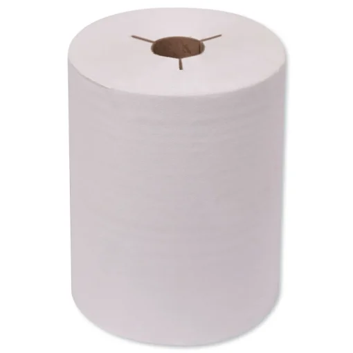 Hot 8621400 8 in. x 425 ft. Universal Notched Hand Towel Roll - Natural White (12 Rolls/Carton) Cleaning & Janitorial Supplies