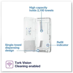 Best 552520 14.57 in. x 3.98 in. x 28.74 in. PeakServe Continuous Hand Towel Dispenser - White Paper & Dispensers