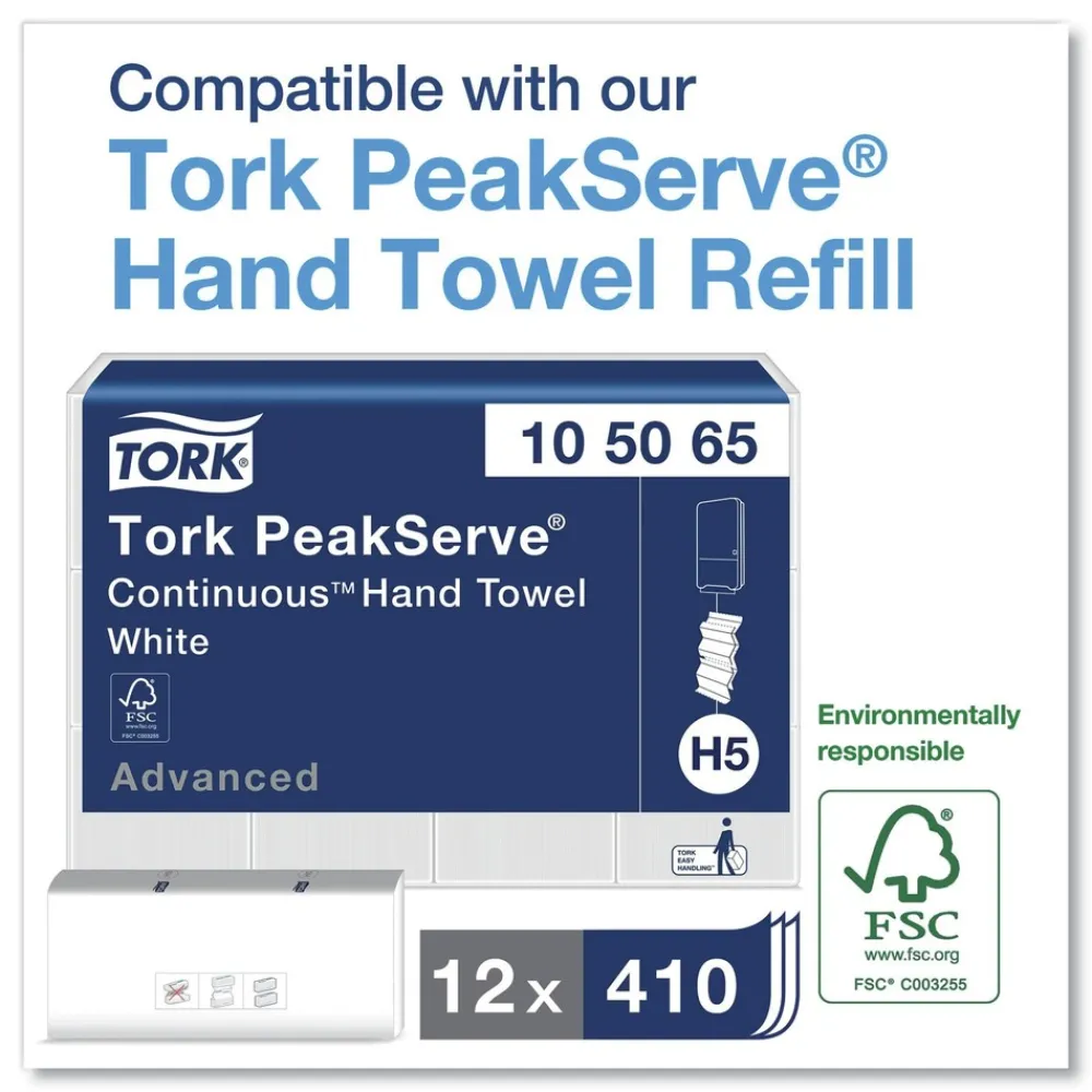 Best 552520 14.57 in. x 3.98 in. x 28.74 in. PeakServe Continuous Hand Towel Dispenser - White Paper & Dispensers