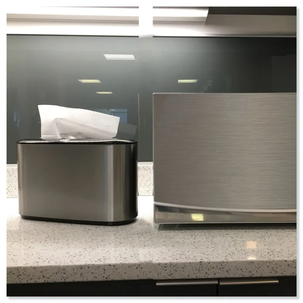 Best 302030 12.68 in. x 4.56 in. x 7.92 in. Xpress Countertop Towel Dispenser - Stainless Steel/Black Paper & Dispensers