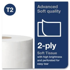 Outlet 3.48 in. x 751 ft. Septic Safe, 2-Ply Advanced Jumbo Bath Tissue - White (12 Rolls/Carton) Paper & Dispensers