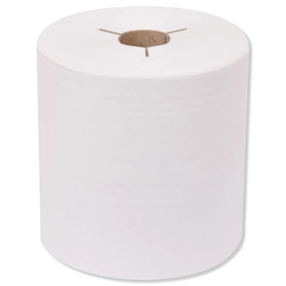 Best 8 in. x 800 ft. Universal Notched Hand Towel Roll - White (6 Rolls/Carton) Cleaning & Janitorial Supplies