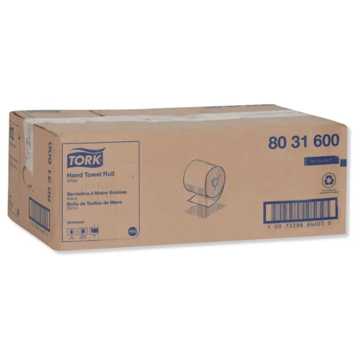 New 7.5 in. x 630 ft. Universal Notched Hand Towel Roll - White (6 Rolls/Carton) Cleaning & Janitorial Supplies