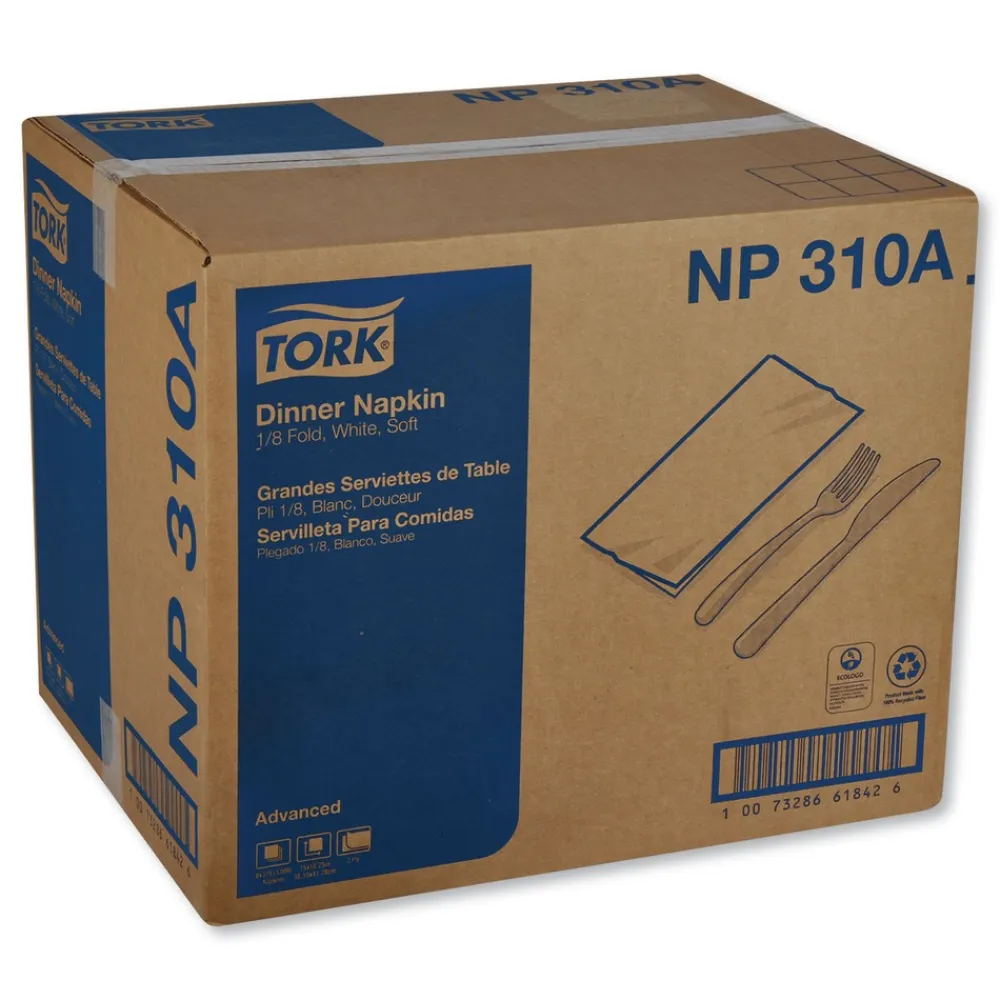 Discount 15 in. x 16.25 in. 2-Ply 1/8-Fold Advanced Dinner Napkins - White (3000/Carton) Paper & Dispensers