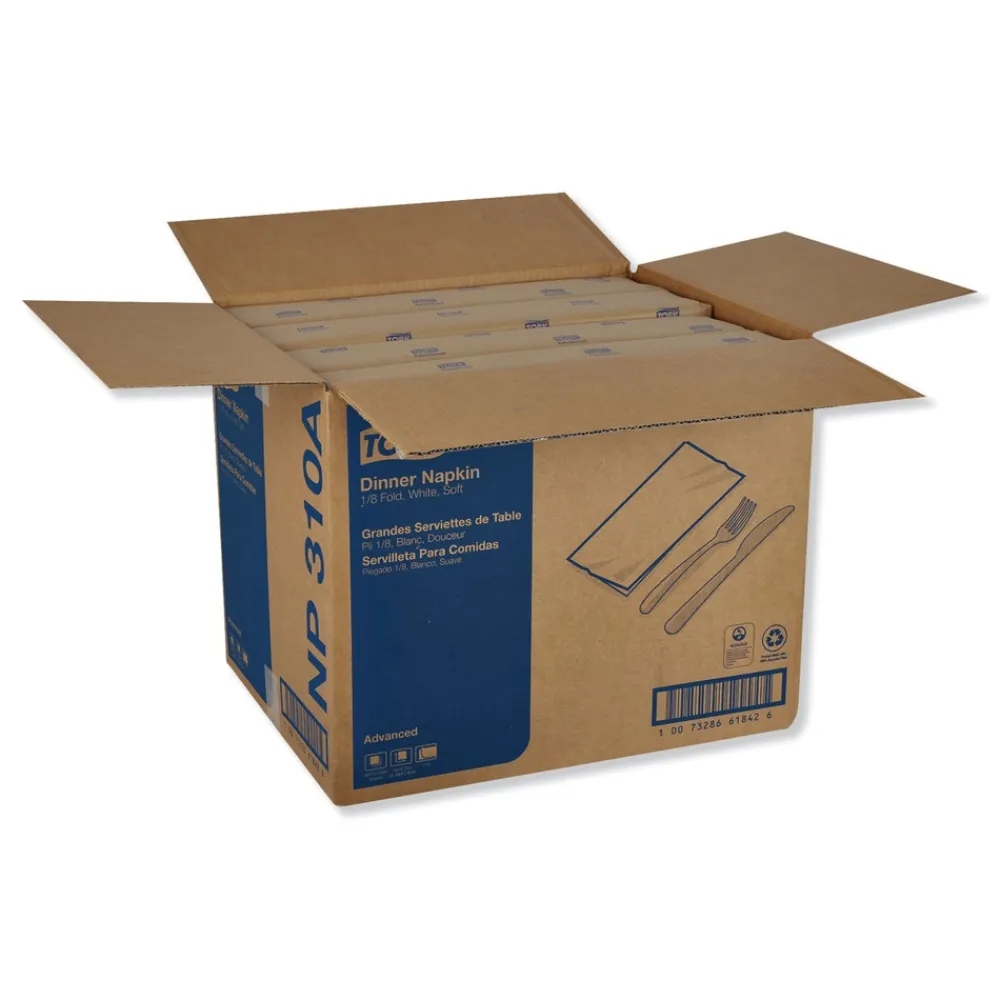 Discount 15 in. x 16.25 in. 2-Ply 1/8-Fold Advanced Dinner Napkins - White (3000/Carton) Paper & Dispensers