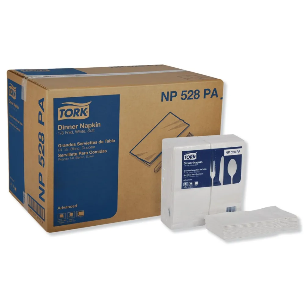 Best 15 in. x 17 in. 2-Ply 1/8-Fold Advanced Dinner Napkins - White (2800/Carton) Paper & Dispensers