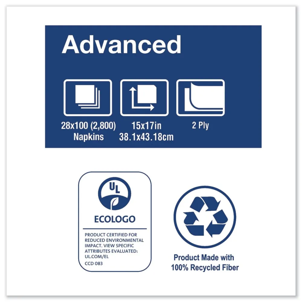 Best 15 in. x 17 in. 2-Ply 1/8-Fold Advanced Dinner Napkins - White (2800/Carton) Paper & Dispensers