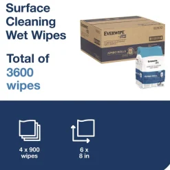 Hot 6 in. x 6 in. 1-Ply Surface Cleaning Wet Wipe - Lemon, White (4 Rolls/Carton) Cleaning & Janitorial Supplies