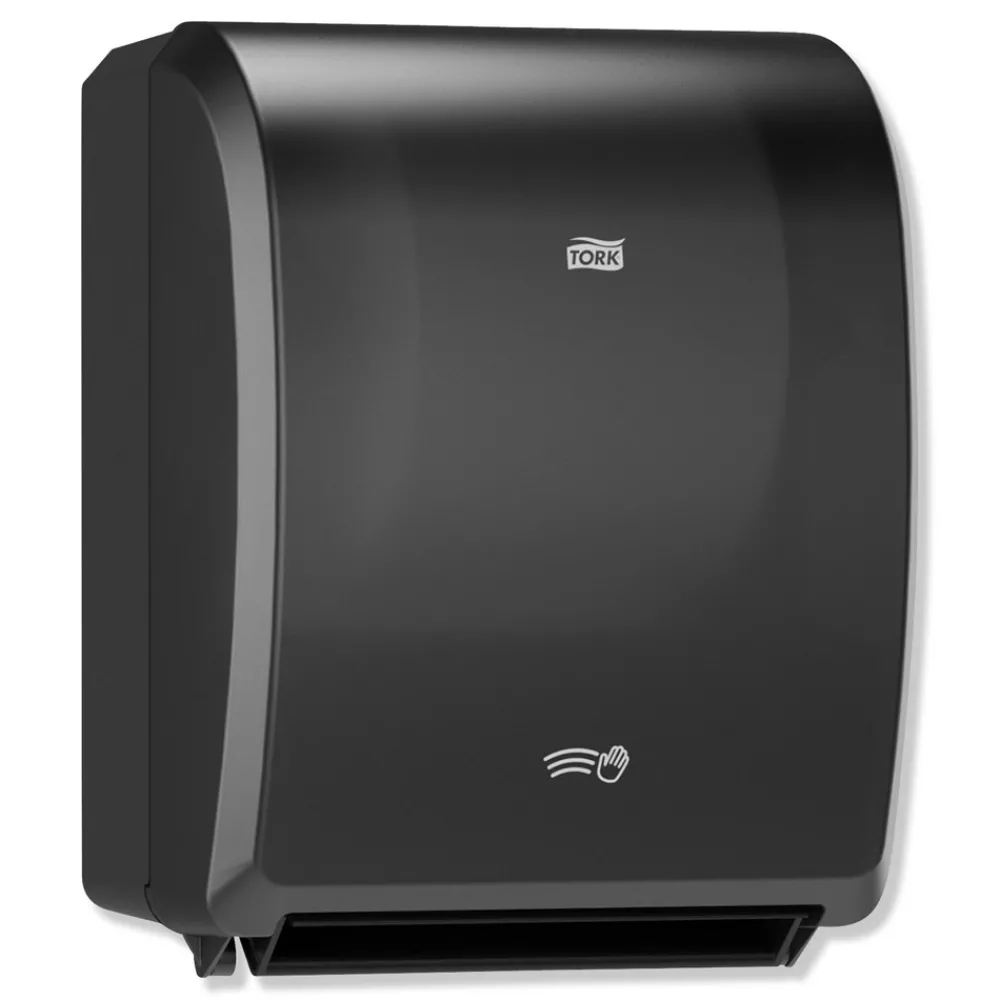 New 12.32 in. x 9.32 in. x 15.95 in. Electronic Hand Towel Roll Dispenser for 8 in. Rolls - Black (1/Carton) Cleaning & Janitorial Supplies
