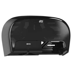 Sale 16.62 in. x 5.25 in. x 9.93 in. High Capacity Bath Tissue Roll Dispenser for OptiCore - Black (1/Carton) Cleaning & Janitorial Supplies