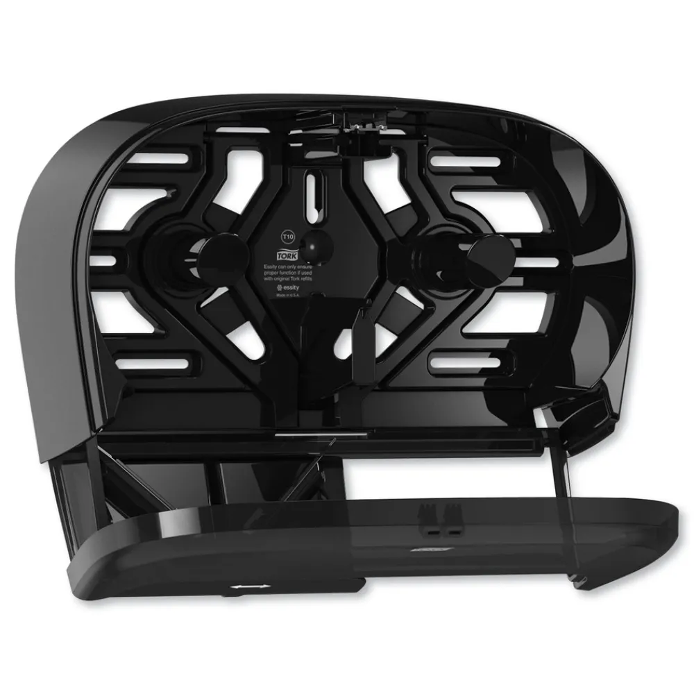 Sale 16.62 in. x 5.25 in. x 9.93 in. High Capacity Bath Tissue Roll Dispenser for OptiCore - Black (1/Carton) Cleaning & Janitorial Supplies