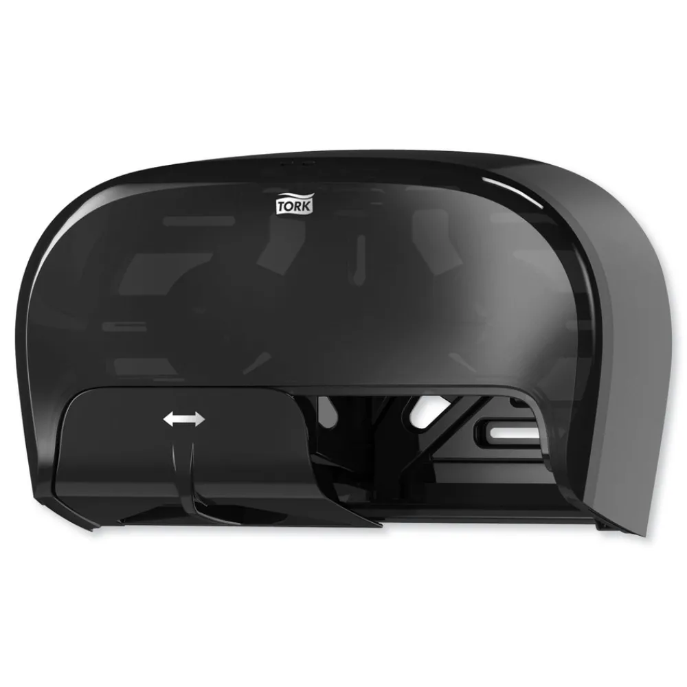 Sale 16.62 in. x 5.25 in. x 9.93 in. High Capacity Bath Tissue Roll Dispenser for OptiCore - Black (1/Carton) Cleaning & Janitorial Supplies