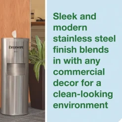 Best 15 in. x 15 in. x 37.25 in. Stainless Steel Wet Wipe Stand Paper & Dispensers