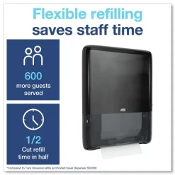 Online 552538 PeakServe Continuous 14.44 x 3.97 x 19.3 Hand Towel Dispenser - Black Paper & Dispensers