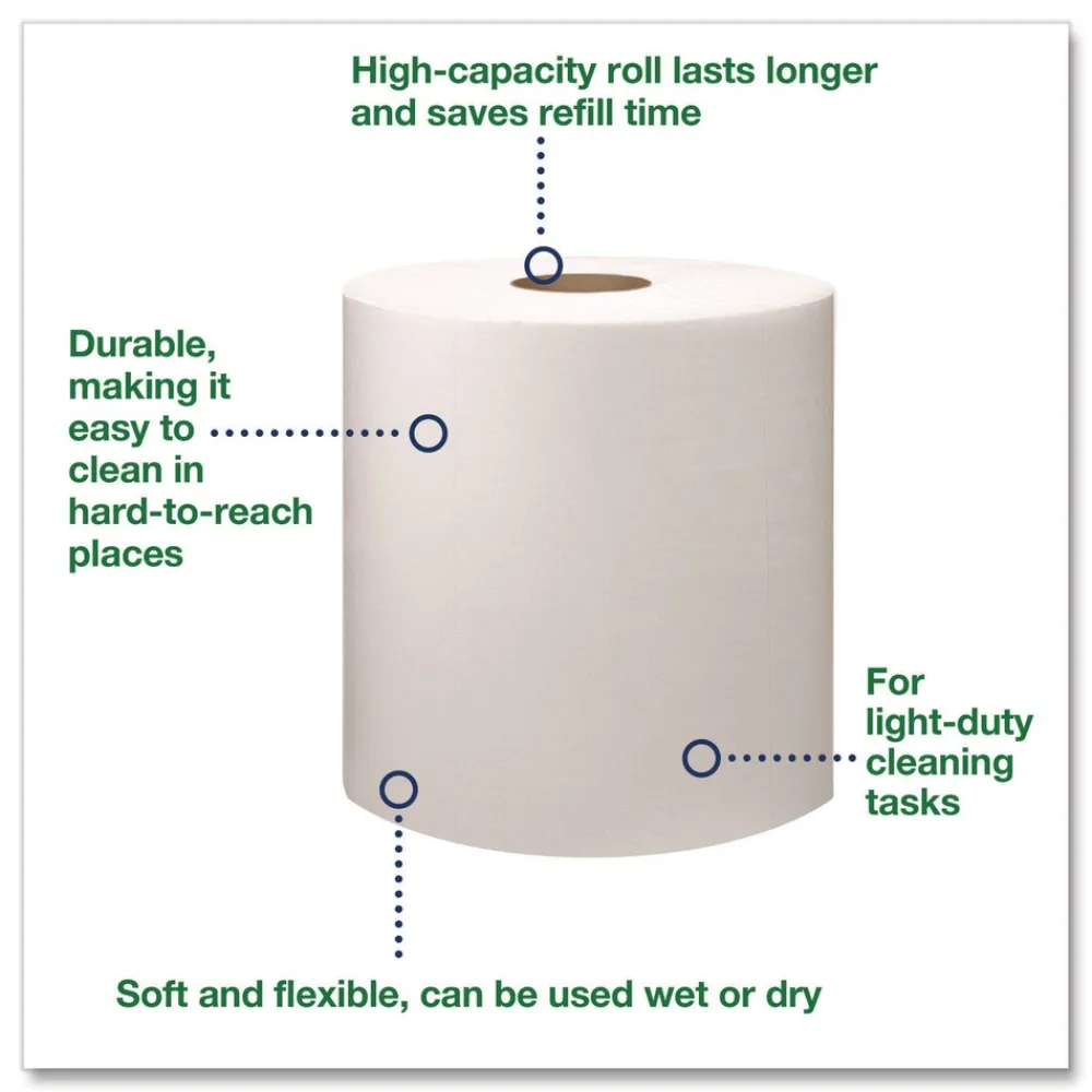 Sale 500105 1-Ply 9 in. x 12.4 in. Light Duty Cleaning Cloth Giant Roll - White (1/Carton) Paper & Dispensers