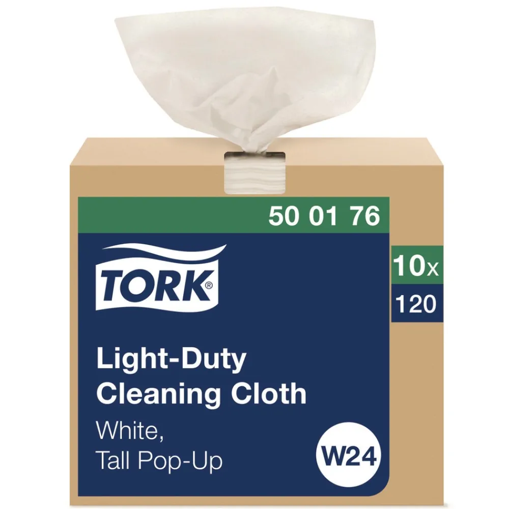 Sale 500176 1-Ply 8.3 in. x 16.1 in. Light Duty Cleaning Cloth Pop Up Box - White (10/Carton) Cleaning & Janitorial Supplies