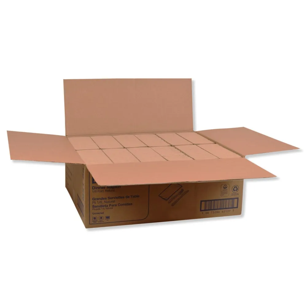 Sale N5186 1-Ply 15 in. x 17 in. Universal One-Ply Dinner Napkins - Natural (12/Carton) Paper & Dispensers