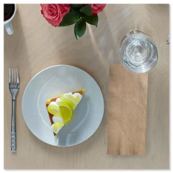 Sale N5186 1-Ply 15 in. x 17 in. Universal One-Ply Dinner Napkins - Natural (12/Carton) Paper & Dispensers